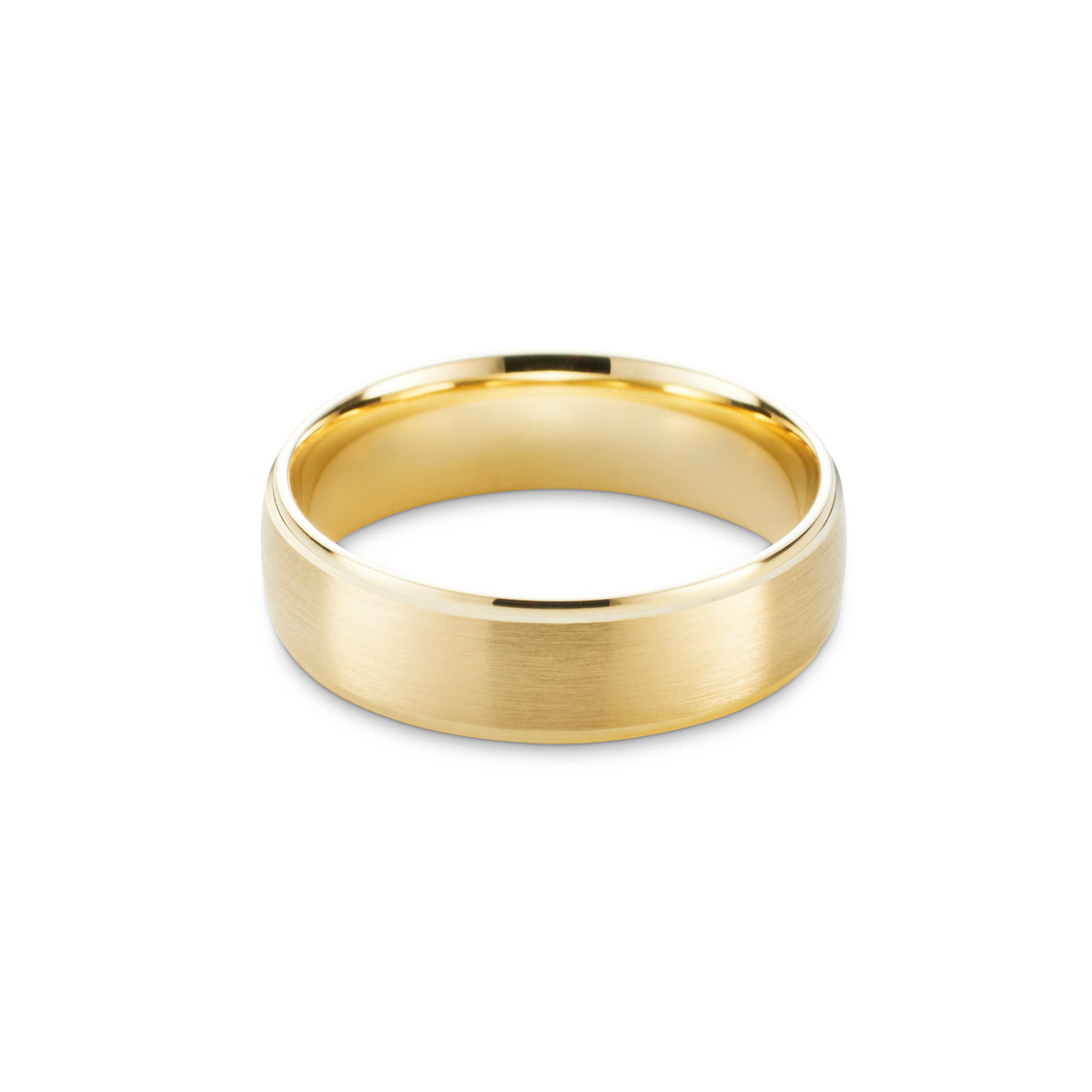 Men&#39;s Brushed Yellow Gold Ring
