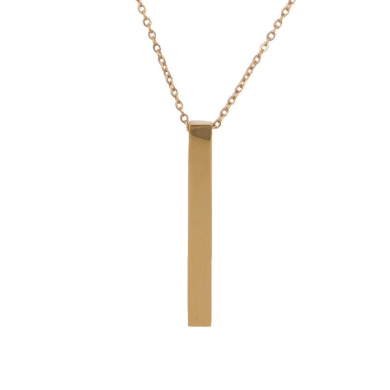 Gold Bar Pendant Necklace