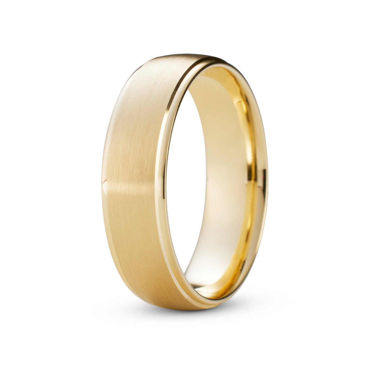 Men&#39;s Brushed Yellow Gold Ring