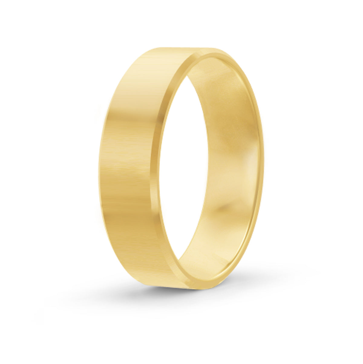 Men's Beveled Yellow Gold Ring
