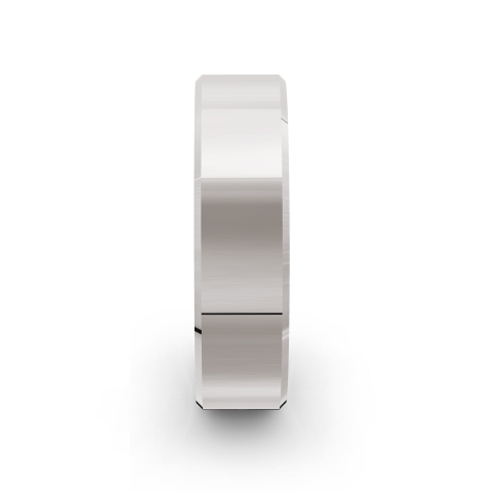 Men's Beveled White Gold Ring