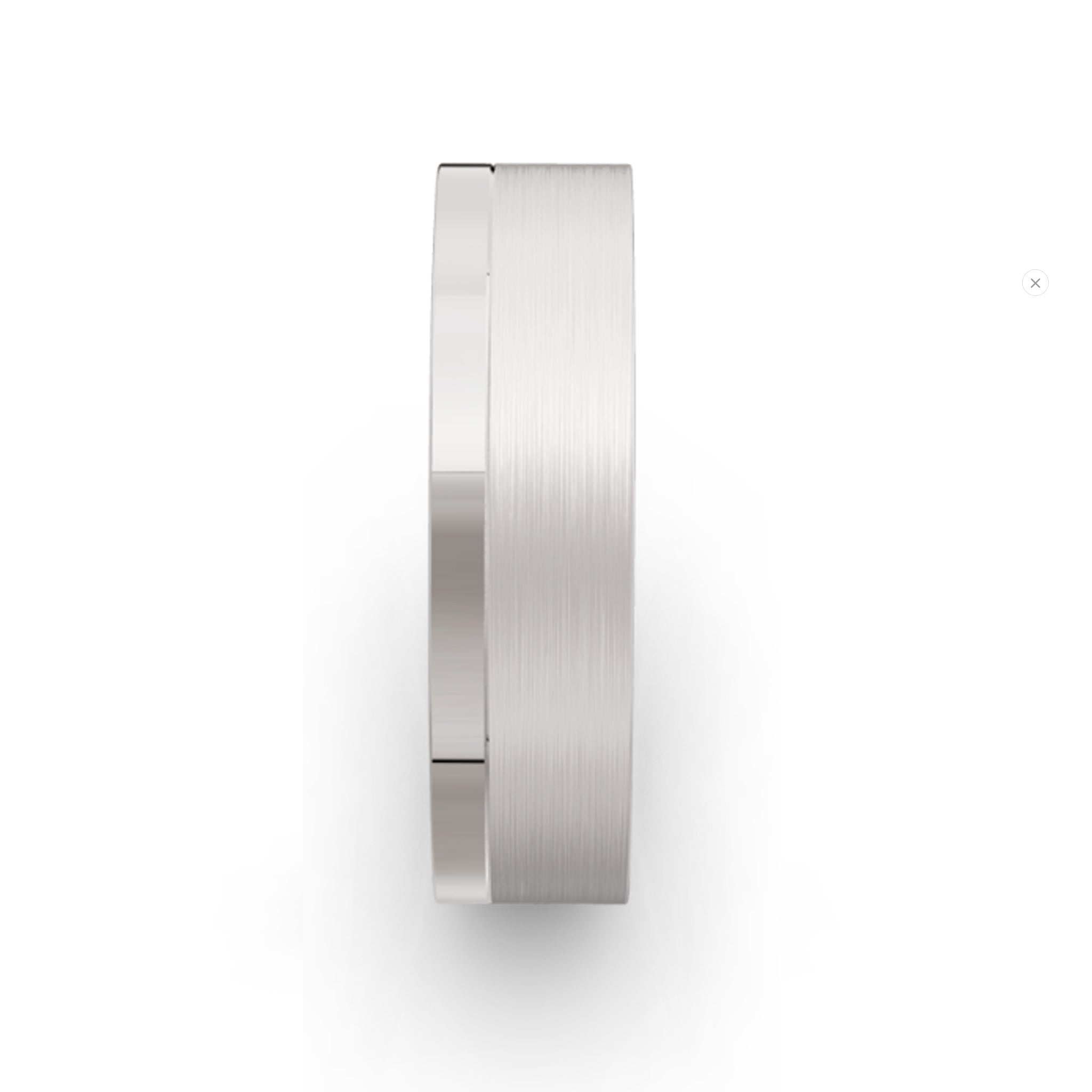 Men's White Gold Single Polished Edge Ring