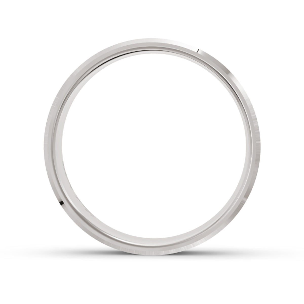 Men's Two Line White Gold Ring