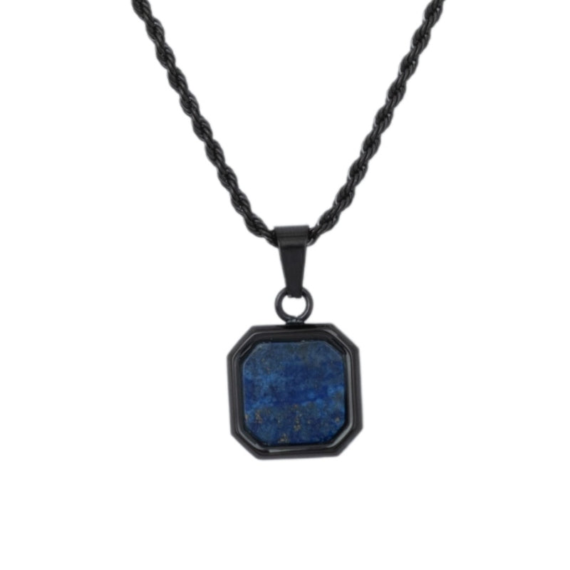 Black Lapis Lazuli Pendant Necklace