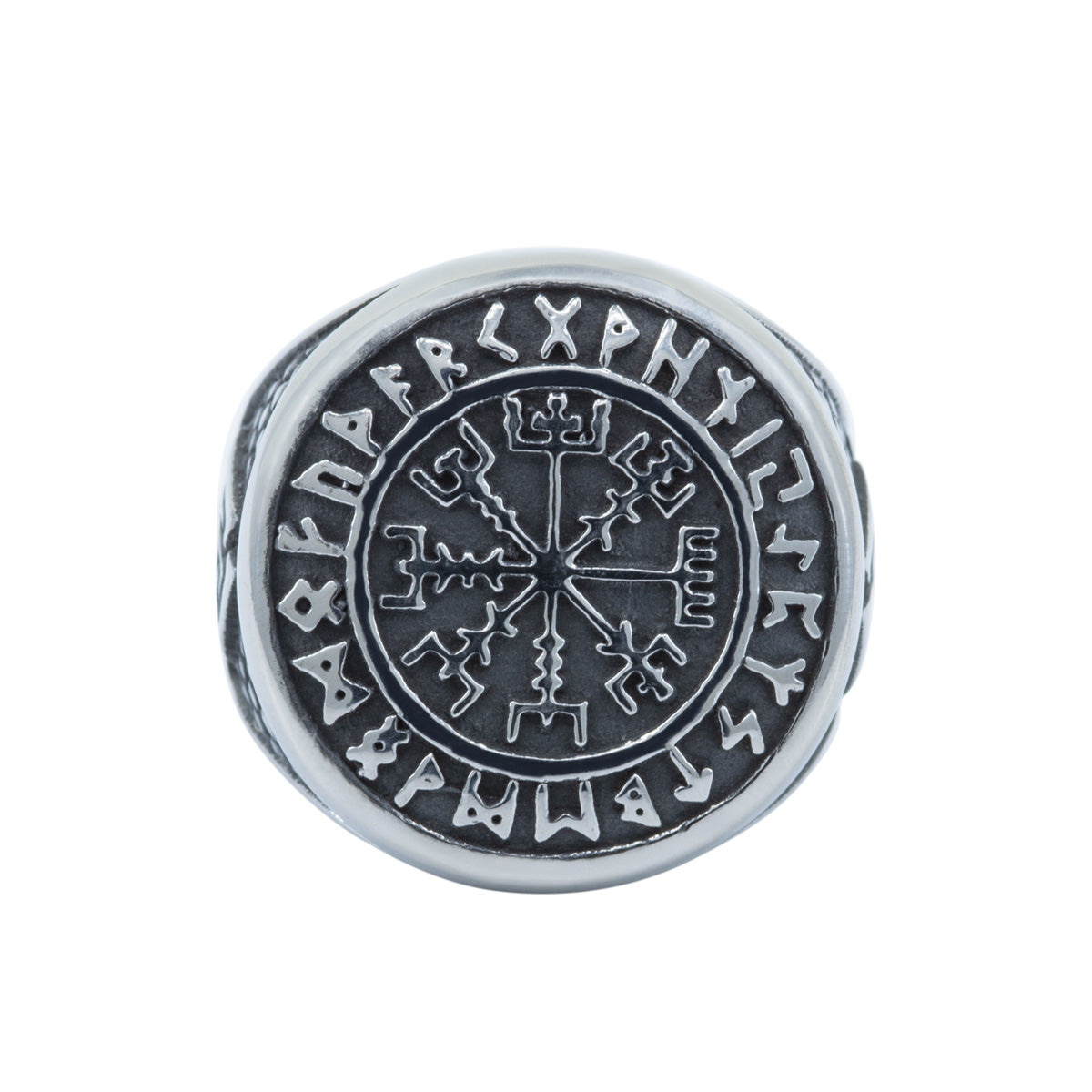 Men&#39;s Vegvisir Compass Signet Ring