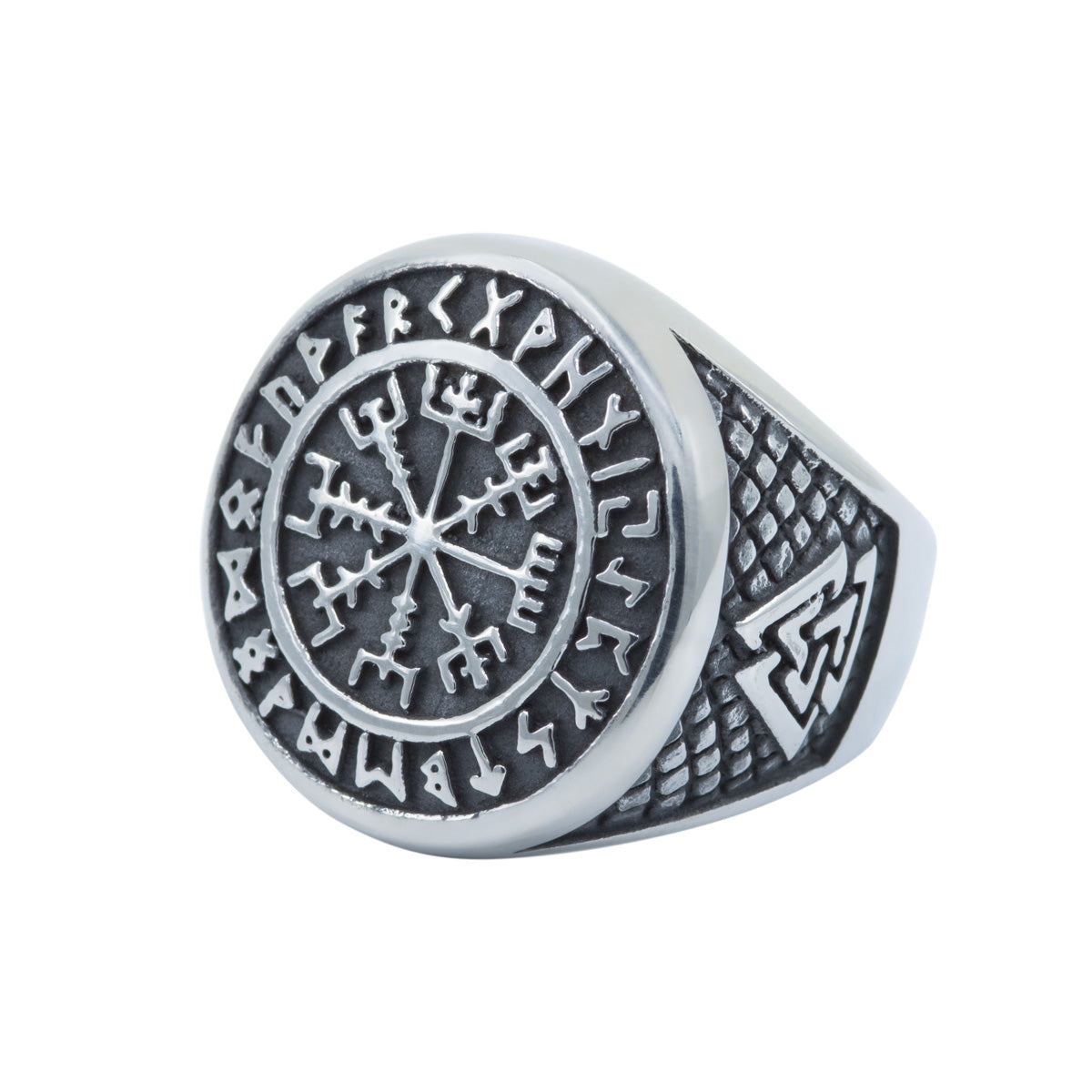 Men's Vegvisir Compass Signet Ring