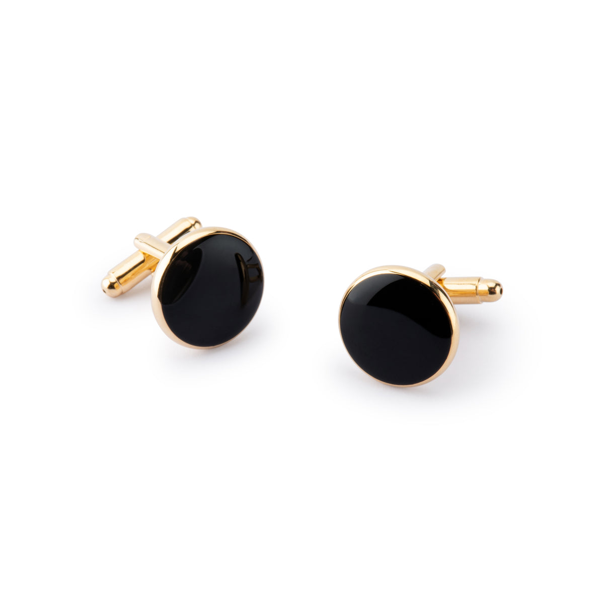 Obsidian Black Round Cufflinks