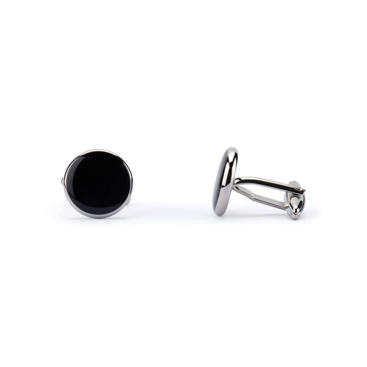 Obsidian Black Round Cufflinks