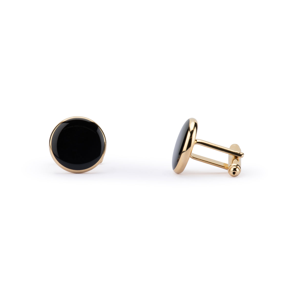 Obsidian Black Round Cufflinks