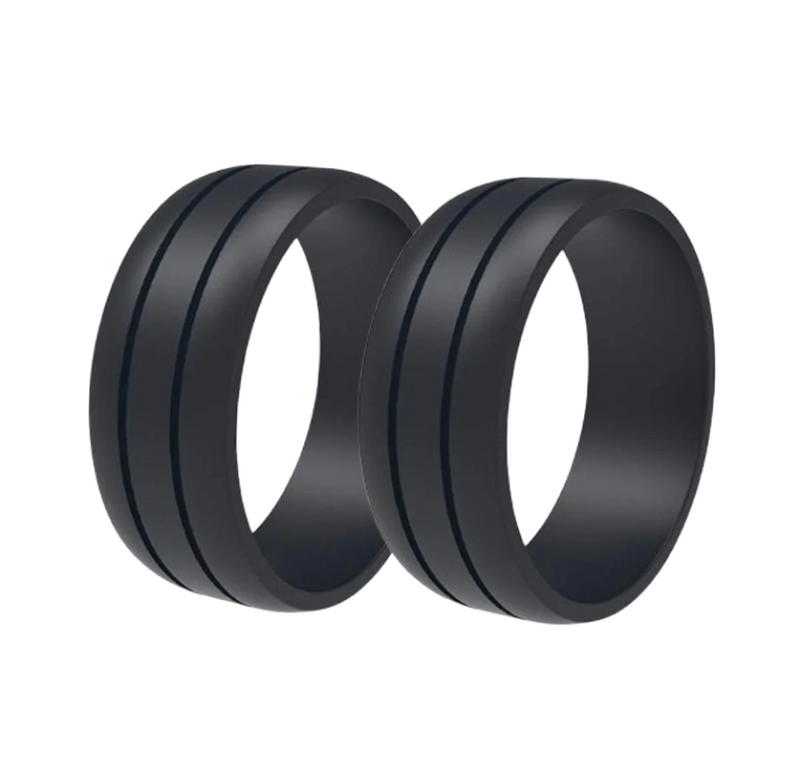 Men's Parallel Silicone Ring Bundle
