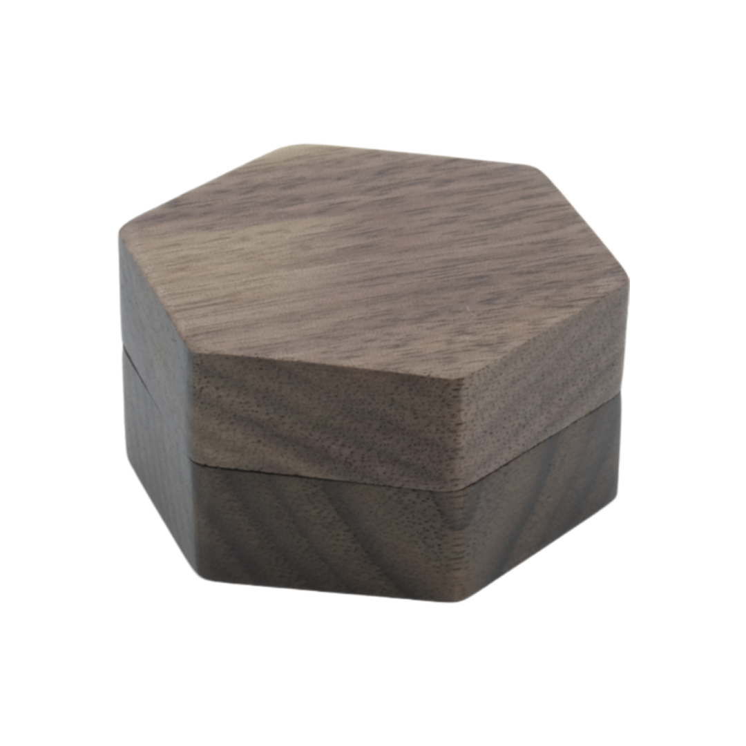 Hexagon Wood Ring Box