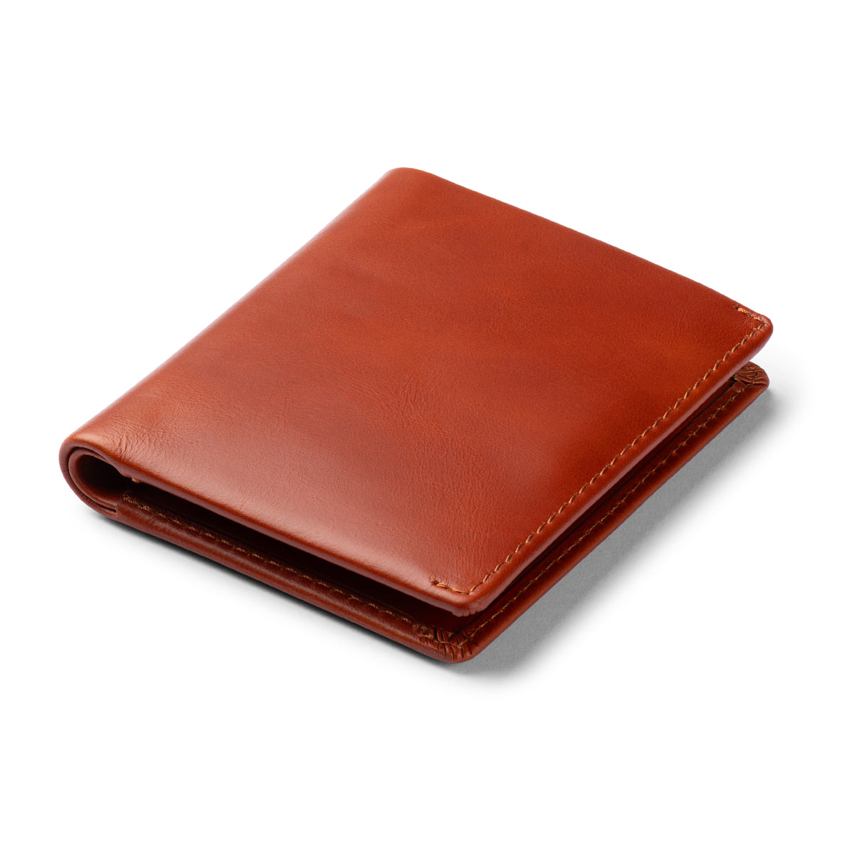 Brown leather wallet on a white background