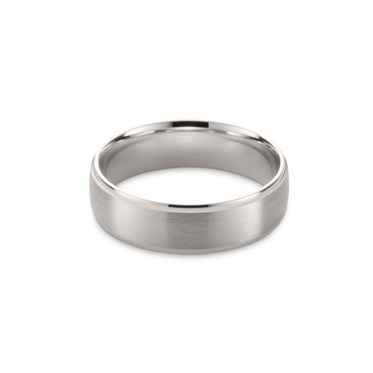 Men&#39;s Brushed White Gold Ring