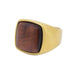 Men's Gold Square Tiger Eye Signet Ring