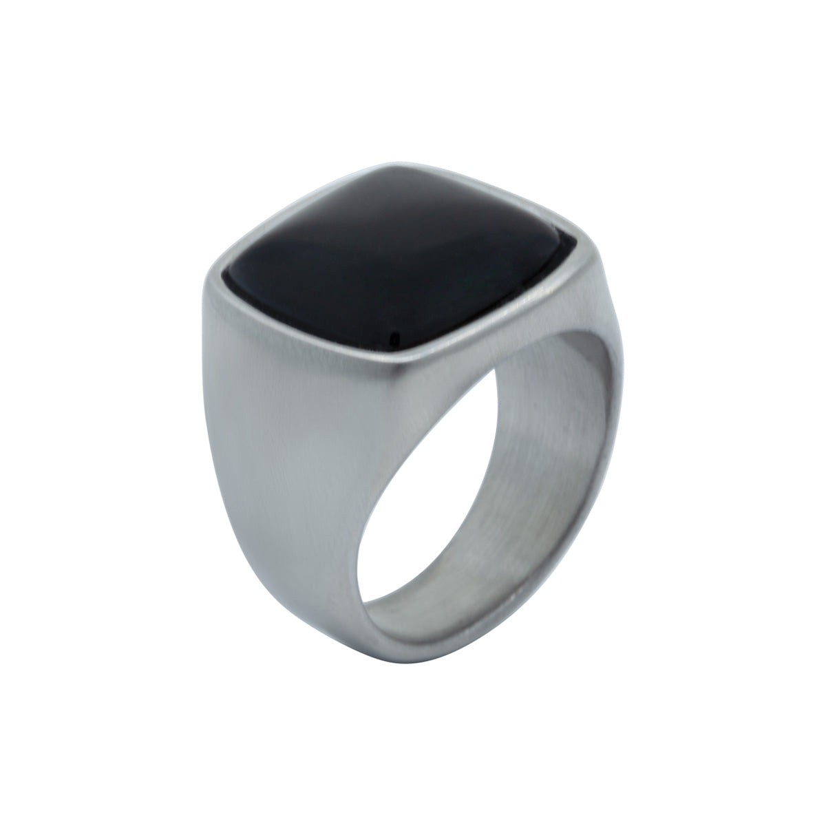 Men's Silver Square Onyx Signet Ring