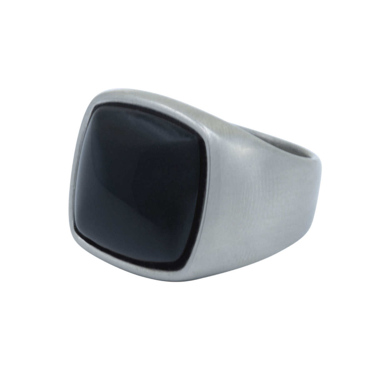 Men's Silver Square Onyx Signet Ring