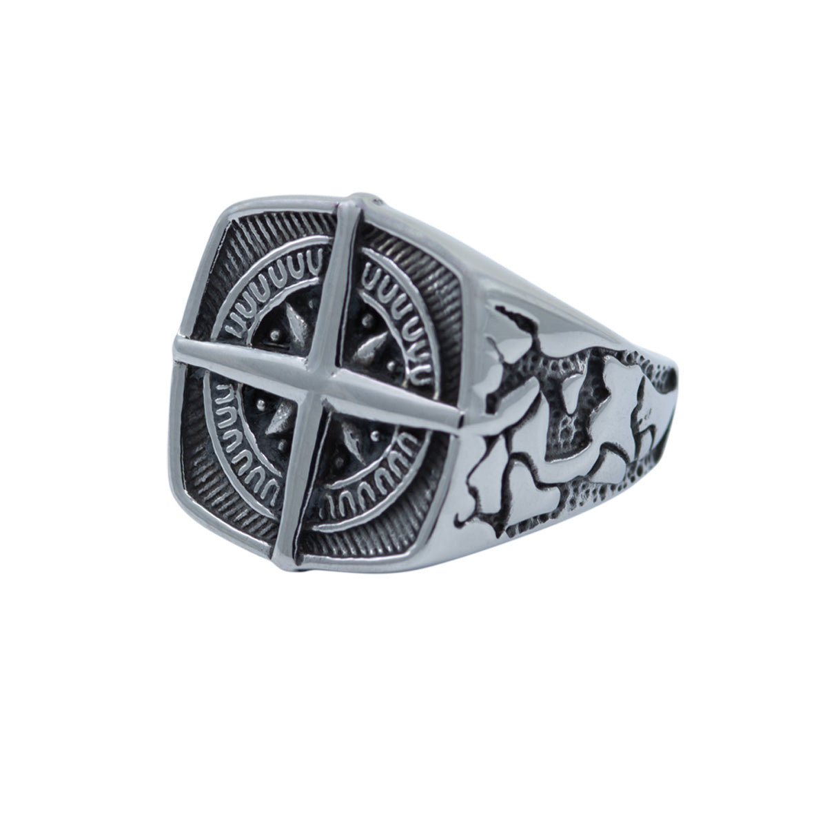Men's Square Compass Signet Ring