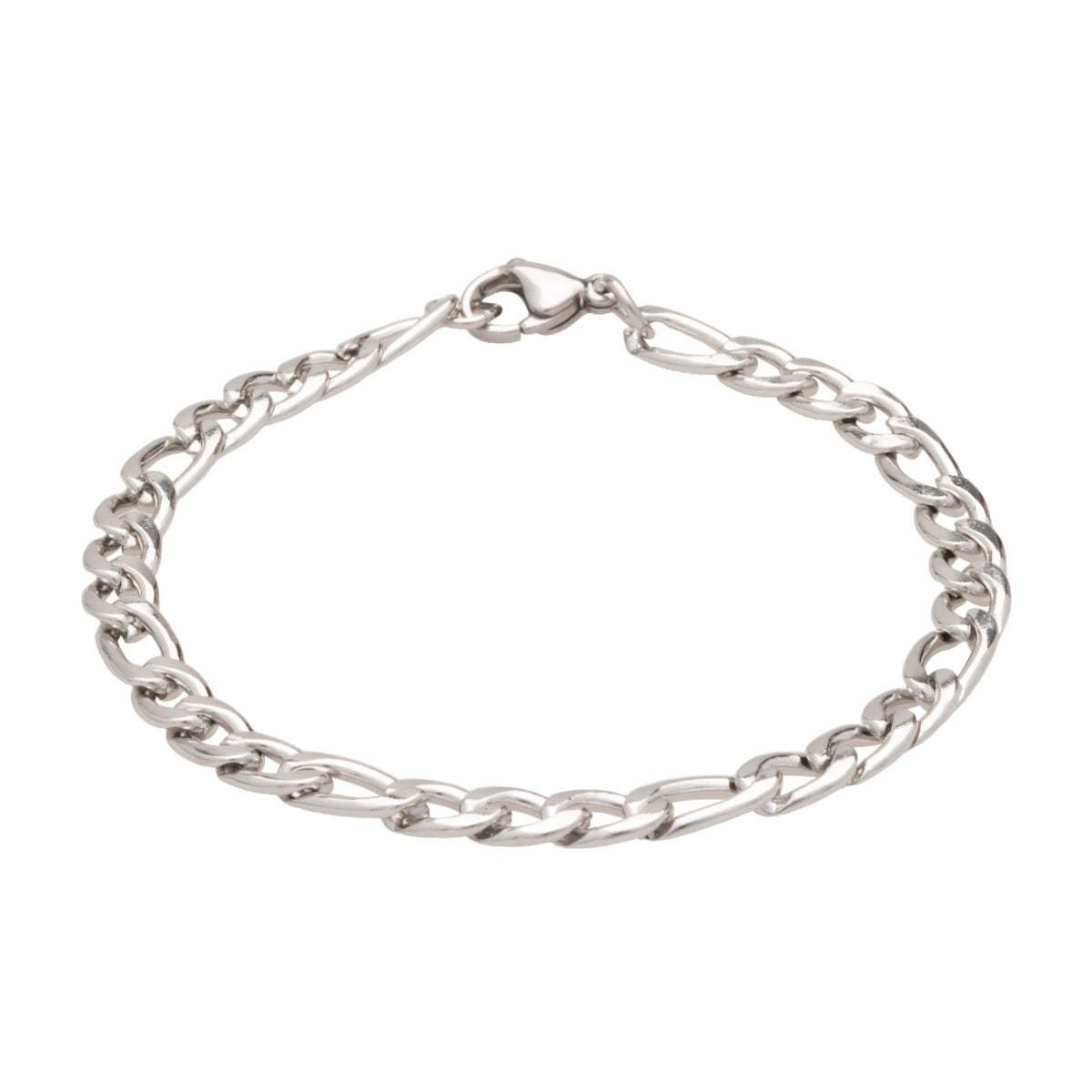 Silver Figaro Chain Bracelet