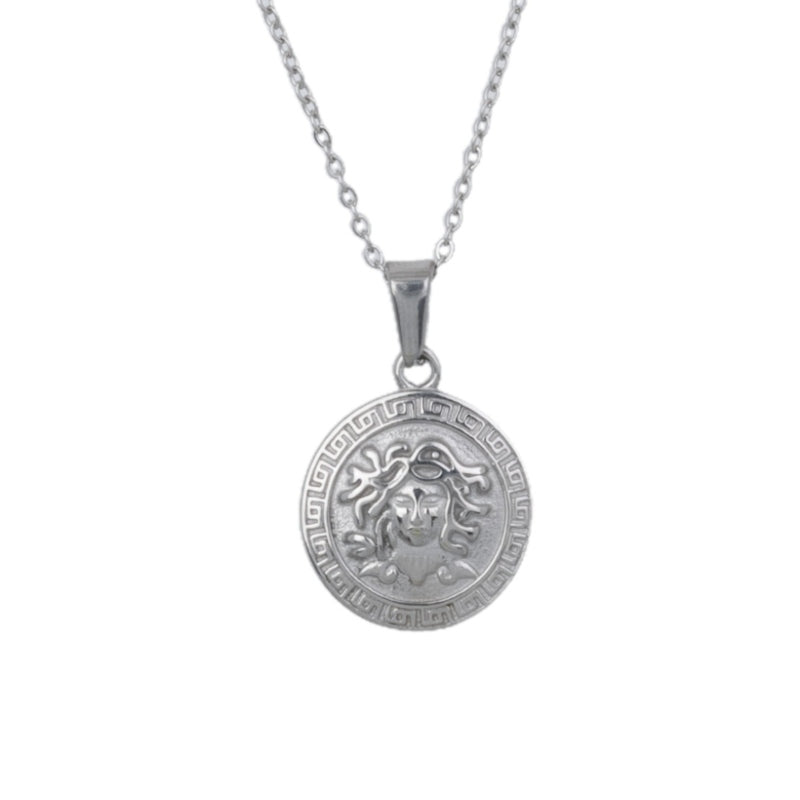 Silver Medusa Pendant Necklace