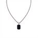 Silver Onyx Rectangle Pendant Necklace