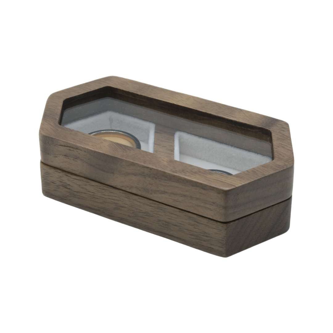 Walnut Wood Double Ring Box