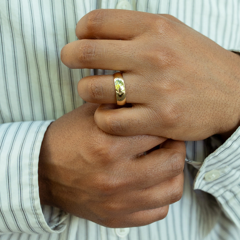 Gold Rings Men Basic Men's Classic Yellow Gold Ring - ETRNL