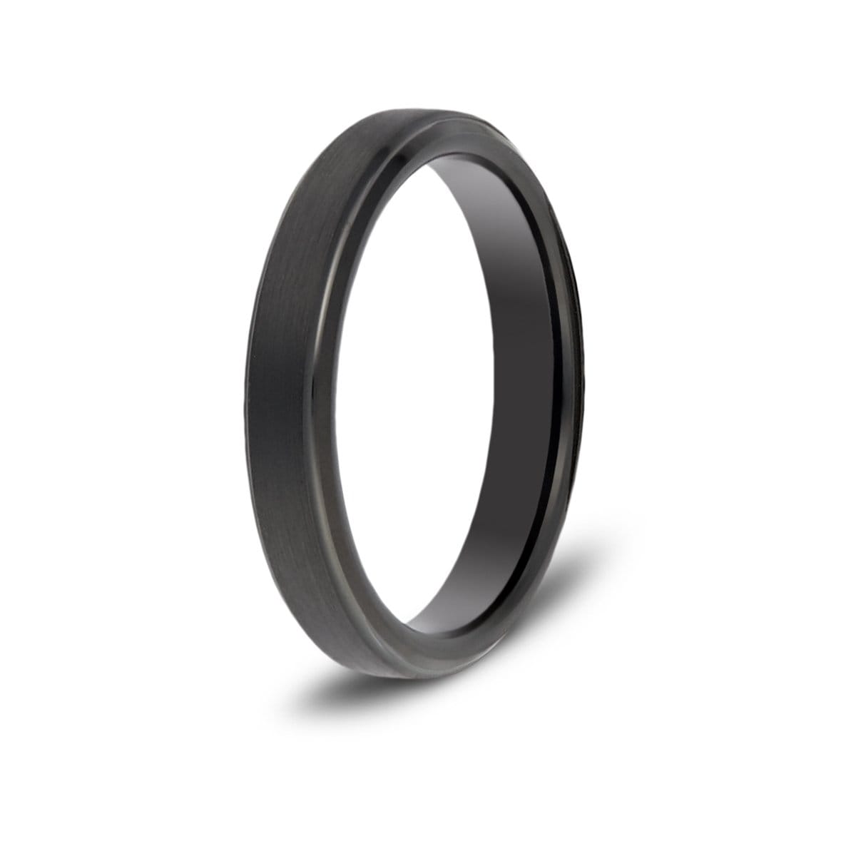 4mm Brushed Black Tungsten Ring