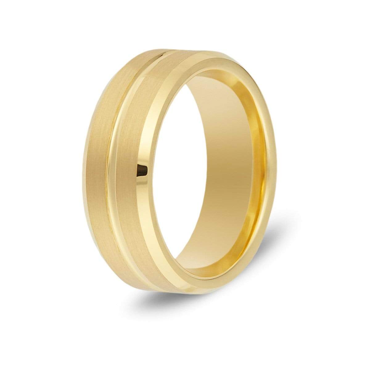 Men’s Gold Groove Tungsten Ring