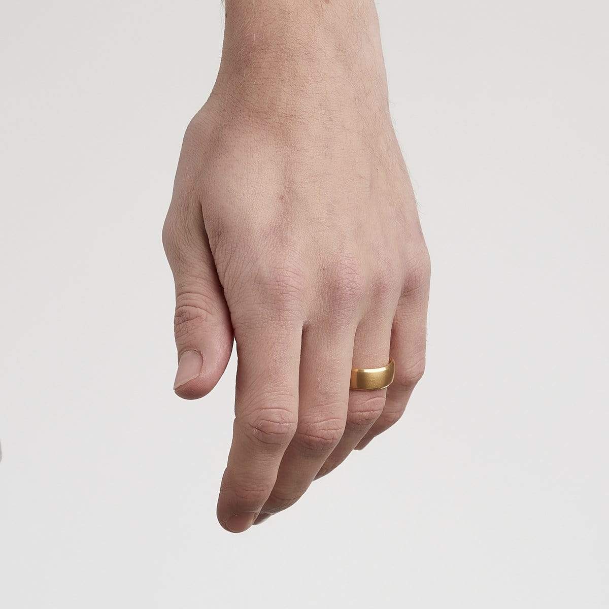 Men’s Beveled Edge Gold Titanium Ring