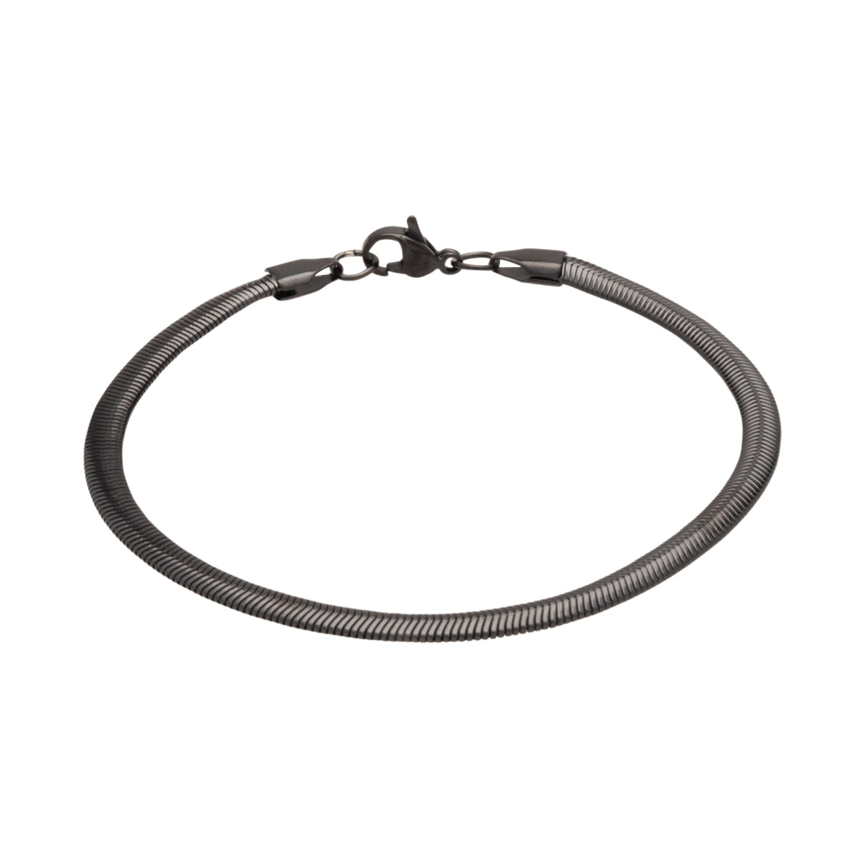 Black Flat Snake Chain Bracelet (4mm)