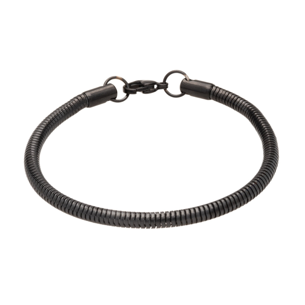 Black Round Snake Chain Bracelet (4mm)