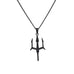 Black Trident Pendant Necklace