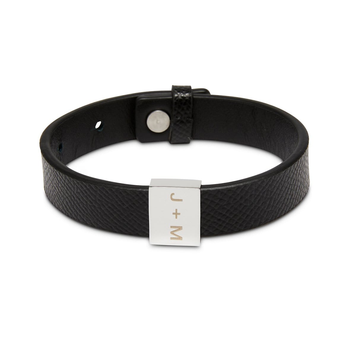 Men’s Adjustable Leather Bar Bracelet