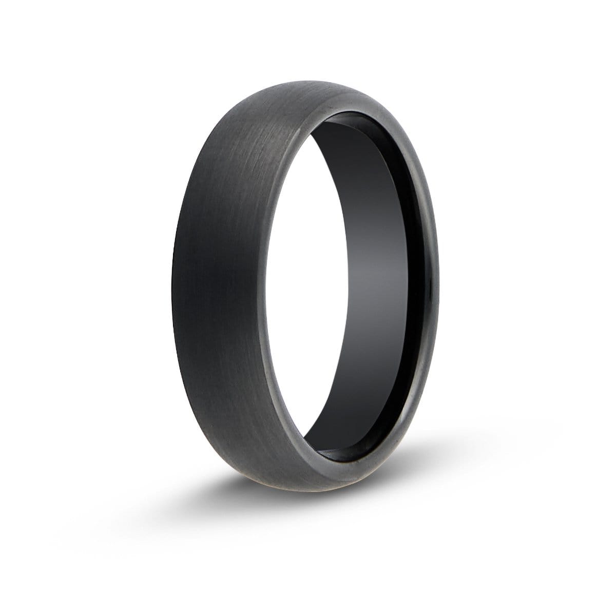 Men’s Brushed Black Dome Tungsten Ring