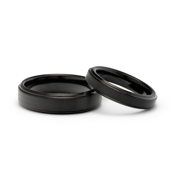 Brushed Black Tungsten Ring Set - ETRNL
