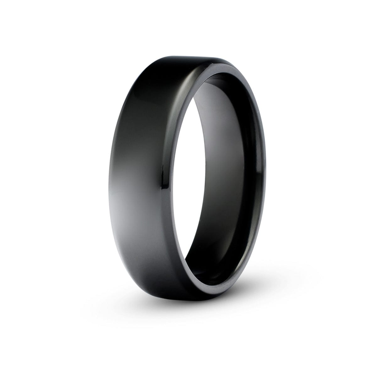 Men’s Beveled Edge Black Zirconium Ring
