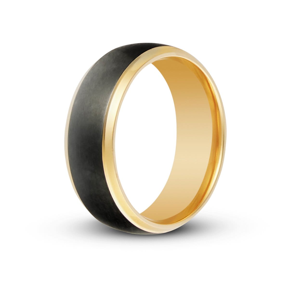 Men’s Gold Inlay Black Zirconium Ring