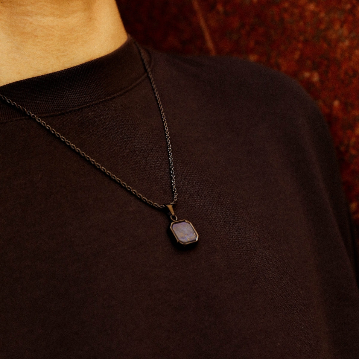 Black Lapis Lazuli Pendant Necklace
