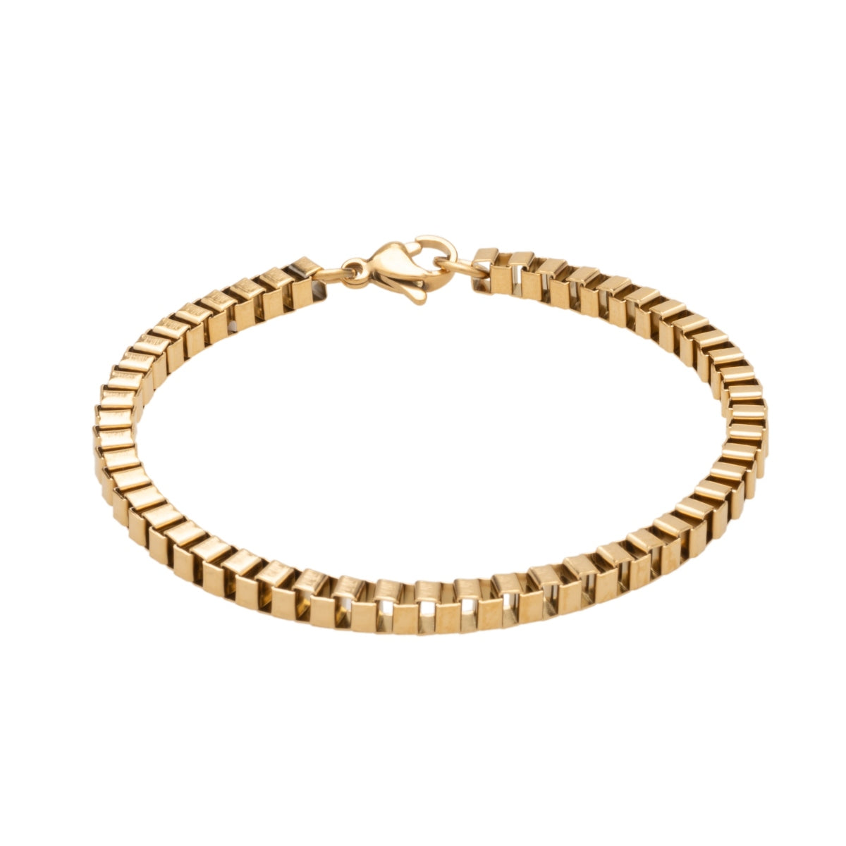 Gold Box Chain Bracelet (4mm)