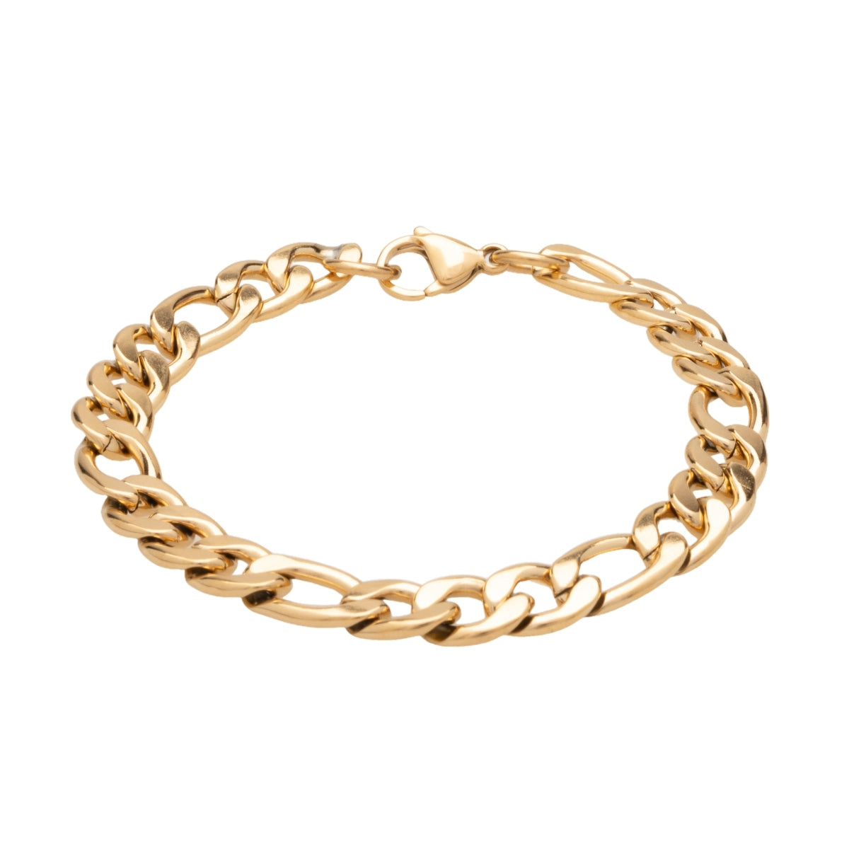 Gold Figaro Chain Bracelet (8mm)