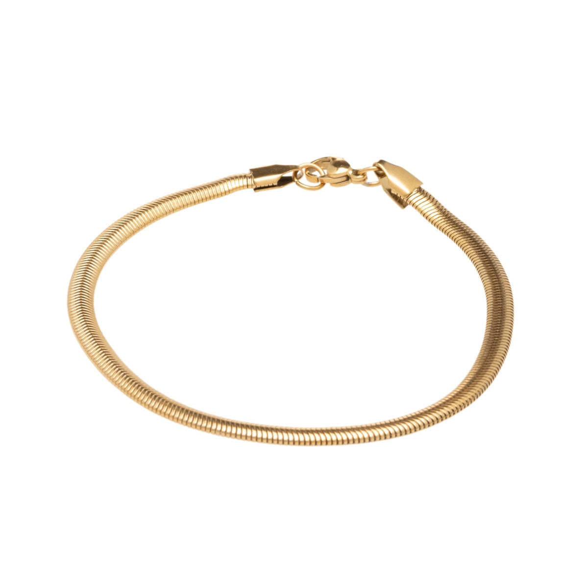 Gold Flat Snake Chain Bracelet (4mm)