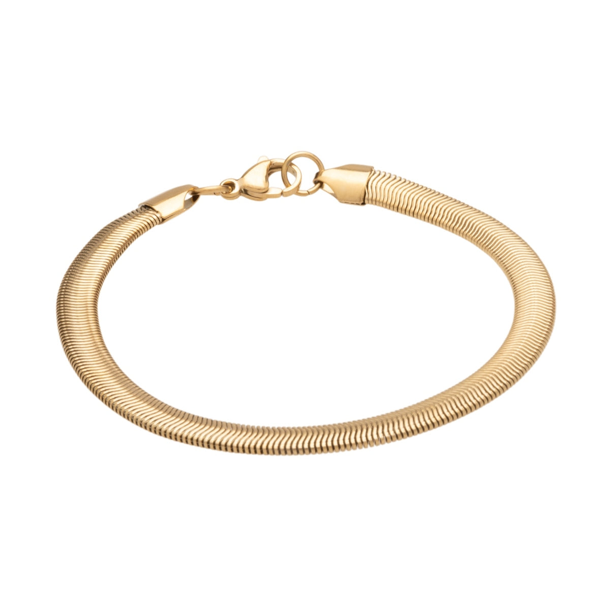 Gold Flat Snake Chain Bracelet (6mm)