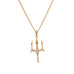 Gold Trident Pendant Necklace