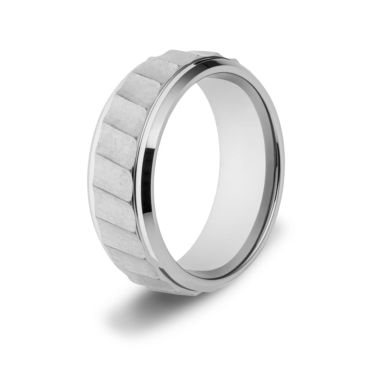 Men's Hammered Tungsten Ring