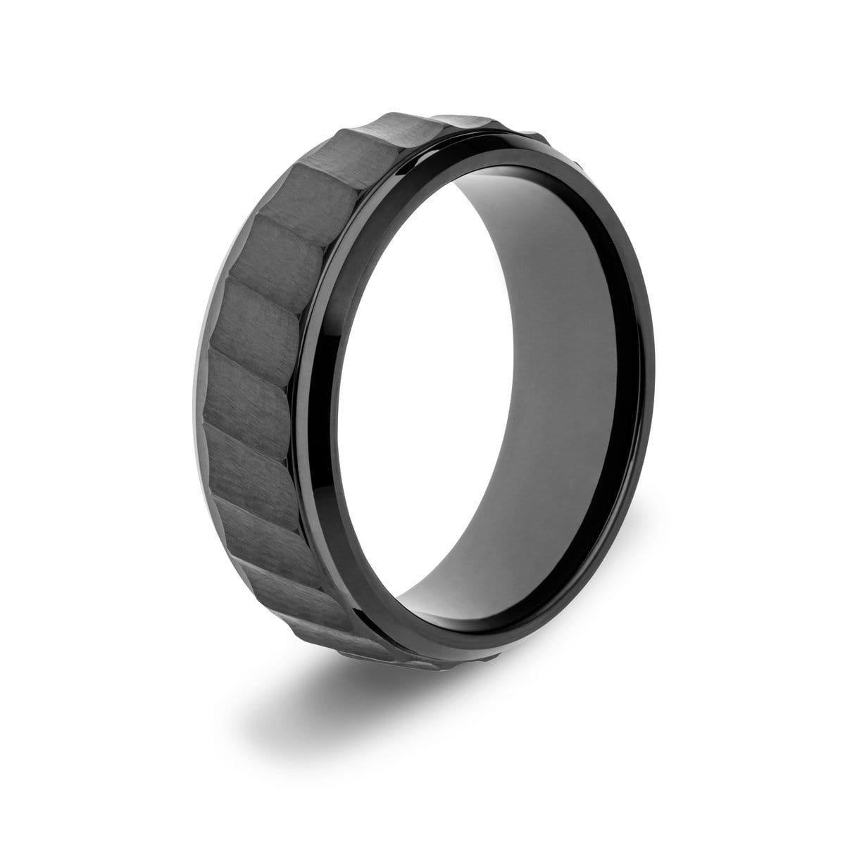Men's Hammered Tungsten Ring