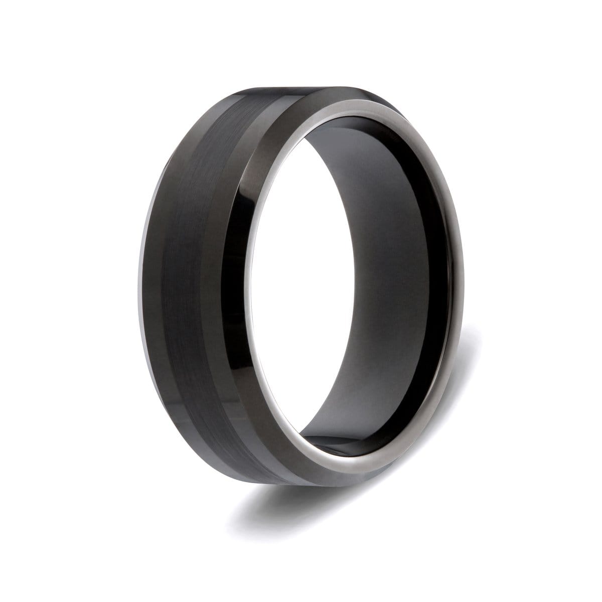 Men’s Brushed Centre Tungsten Ring