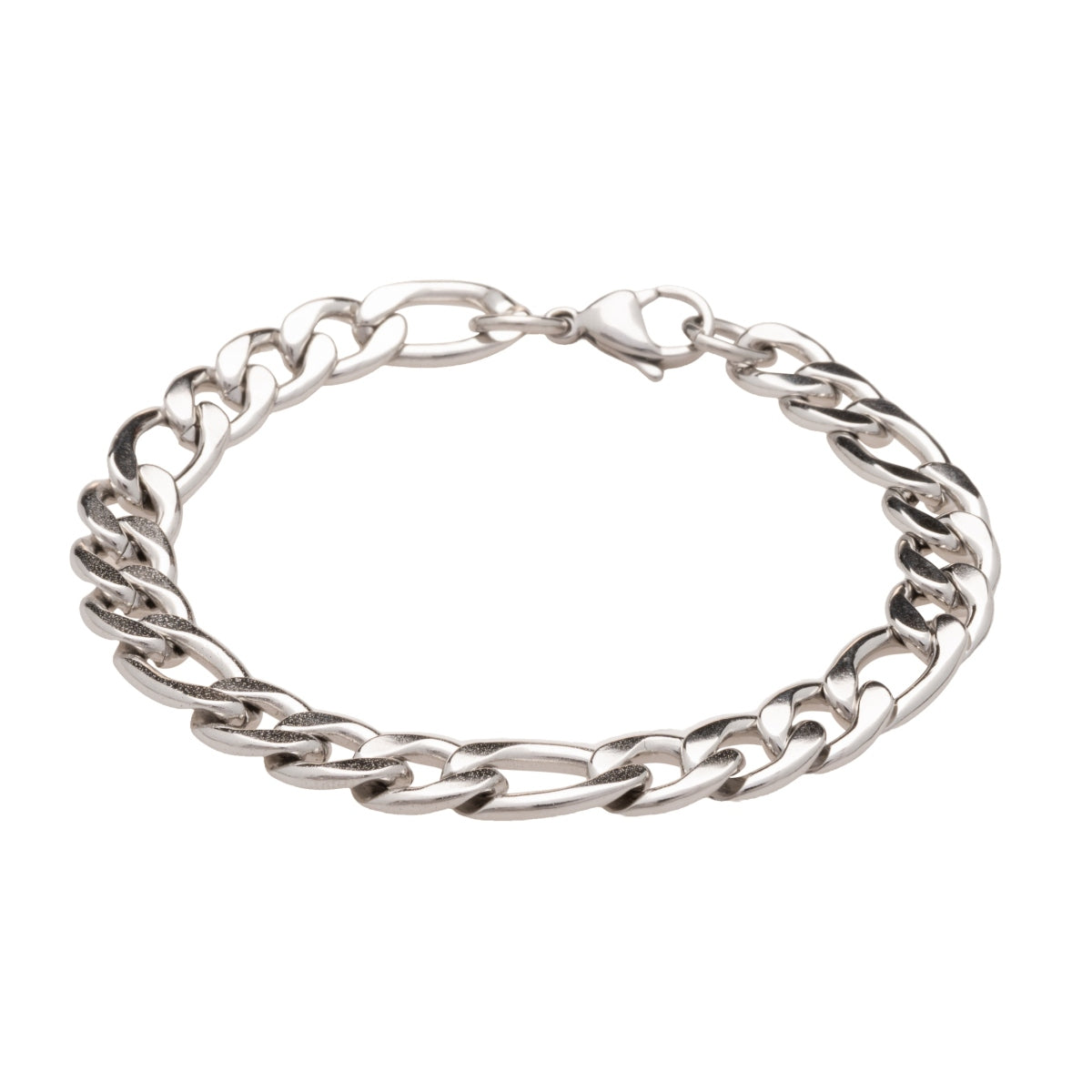 Silver Figaro Chain Bracelet (8mm)