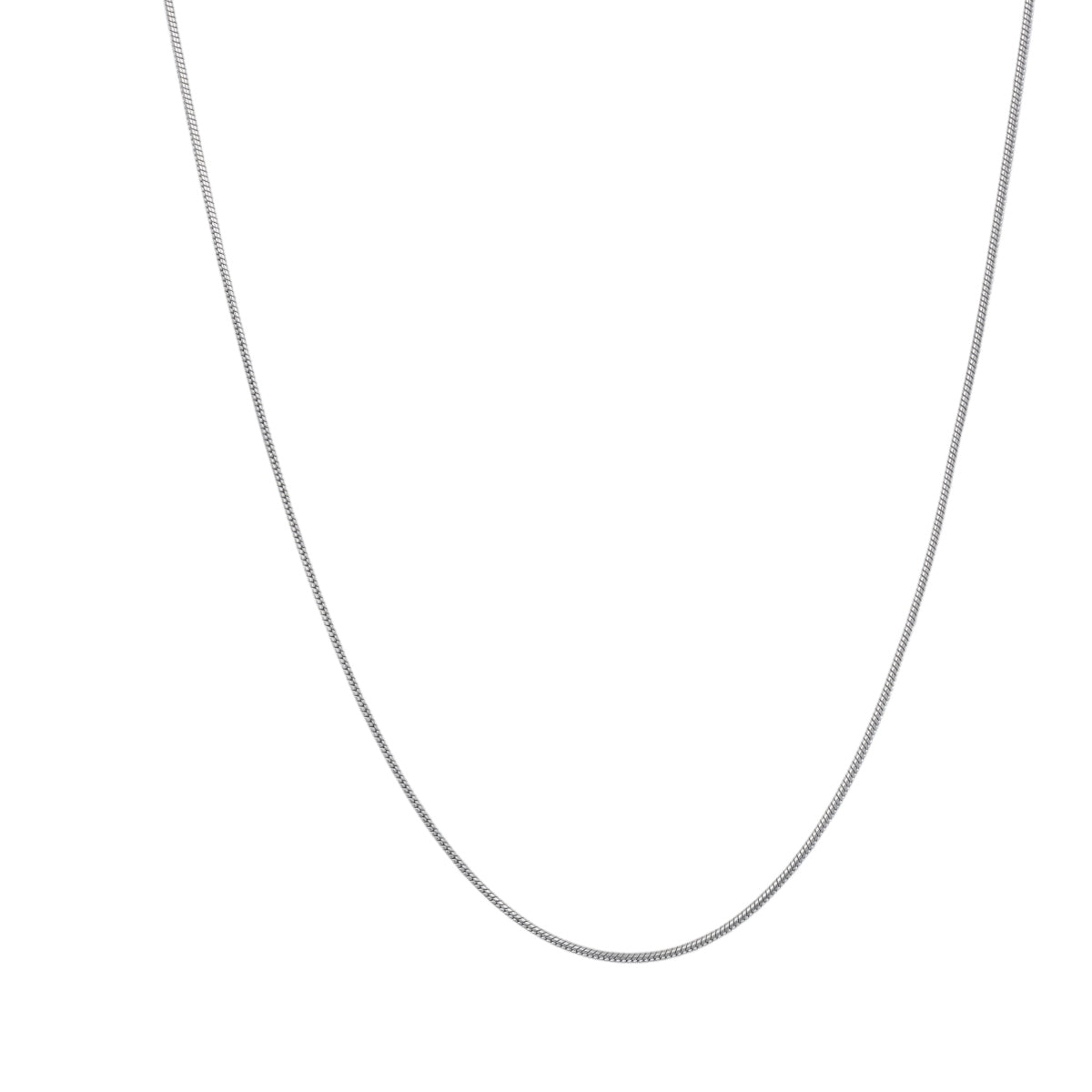 Silver Round Snake Chain Necklace (2mm)