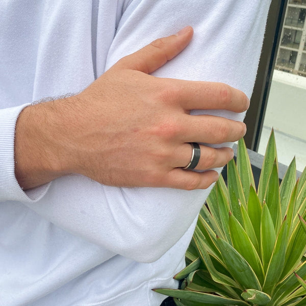 Men’s Two-Tone Black Zirconium Ring | Etrnl - ETRNL