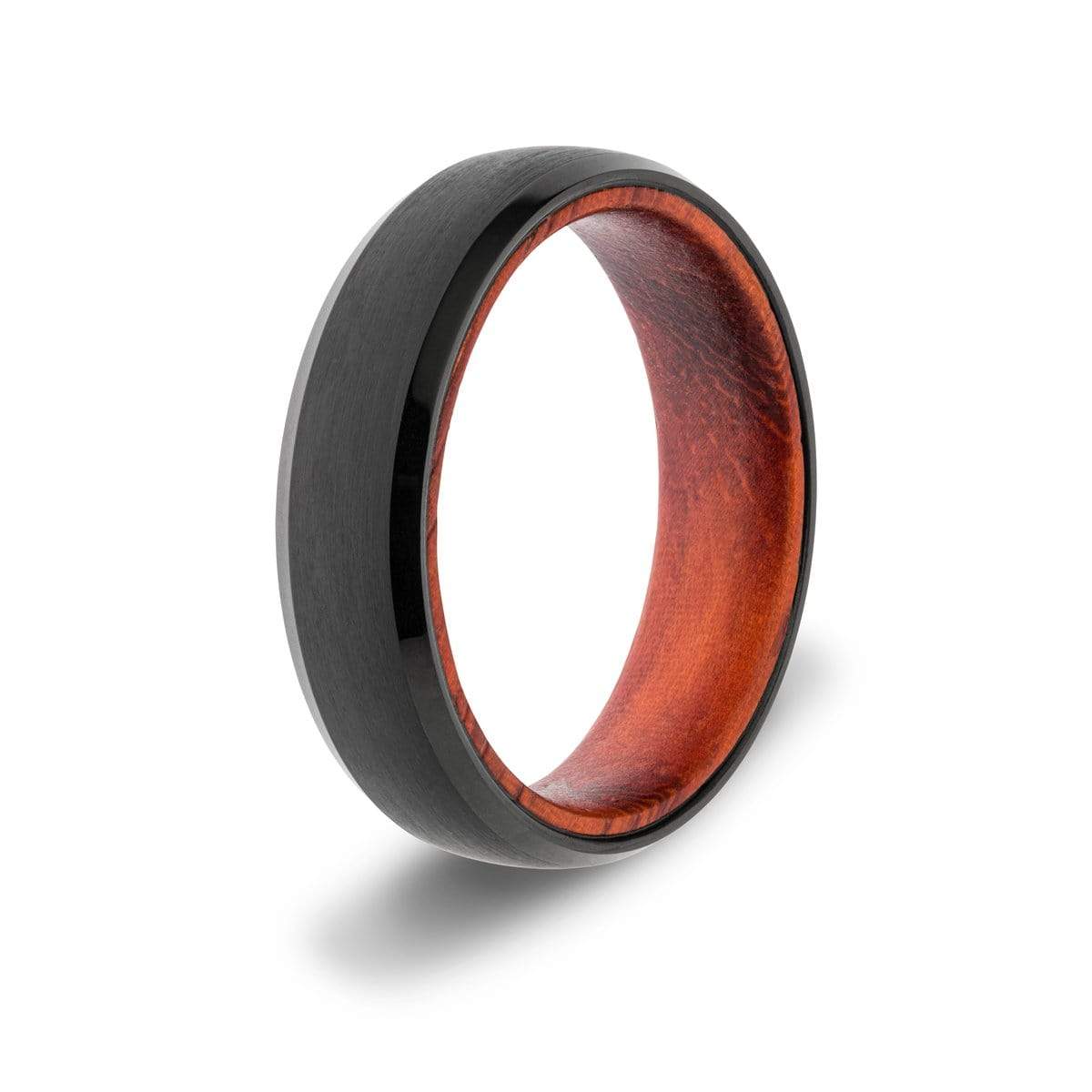 Men’s 6mm Black Wood Inlay Ring